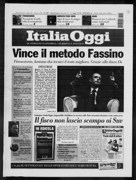 Italia oggi : quotidiano di economia finanza e politica